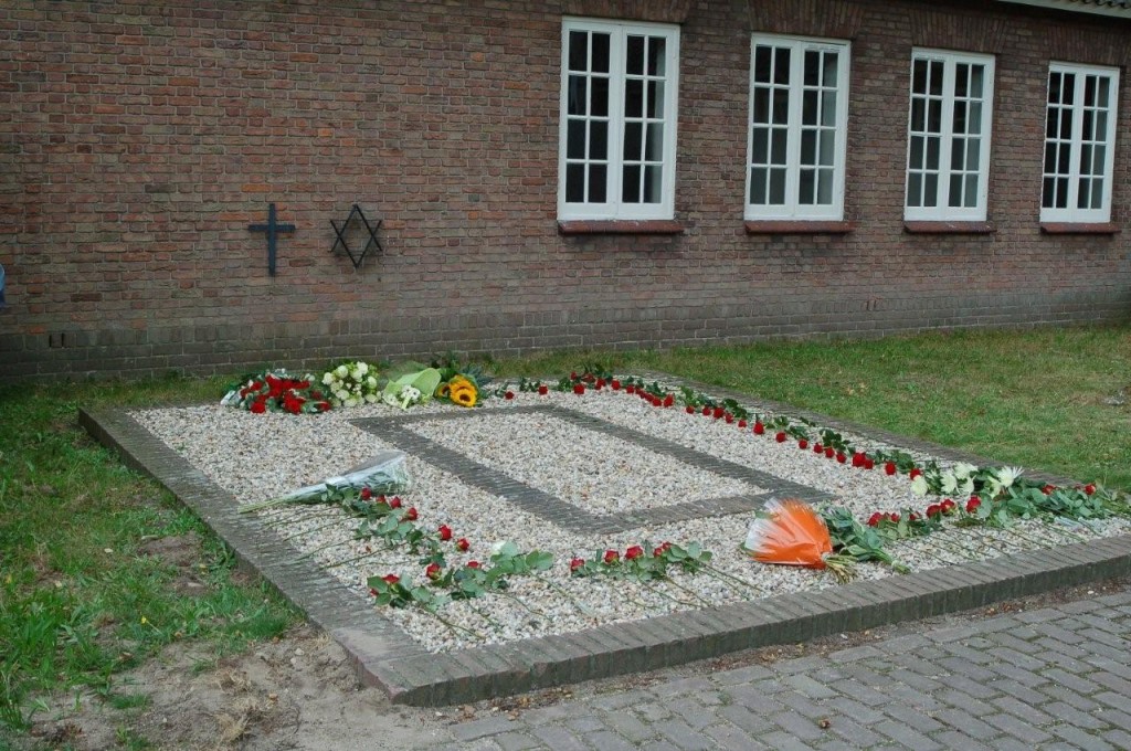 Fresh flowers on the Crematorium Ash Pits at camp Vught